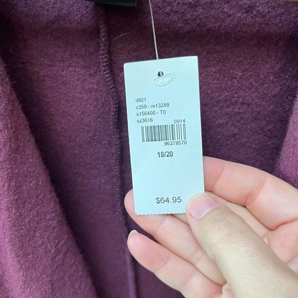 NEW Lane‎ Bryant Open Front Eggplant Cardigan- Size 18/20 - Picture 2 of 6